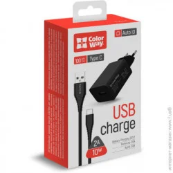      ColorWay (1USBx2A) Black (CW-CHS012CC-BK) +   USB Type-C