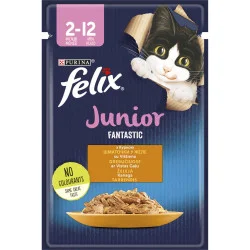 Корм для котів Вологий корм для кошенят Fantastic Junior з куркою в желе 85г