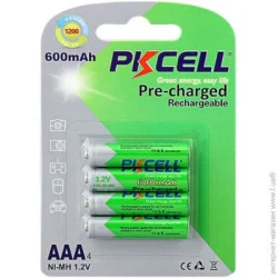  Pkcell  1.2V AAA 600mAh NiMH Already Charged, 4      , Q12